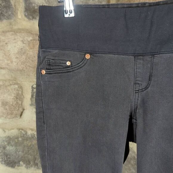 H&M &Denim Woman's Size 4 Black Super Skinny Pull-on Maternity Pants Raw Hem - Picture 4 of 12